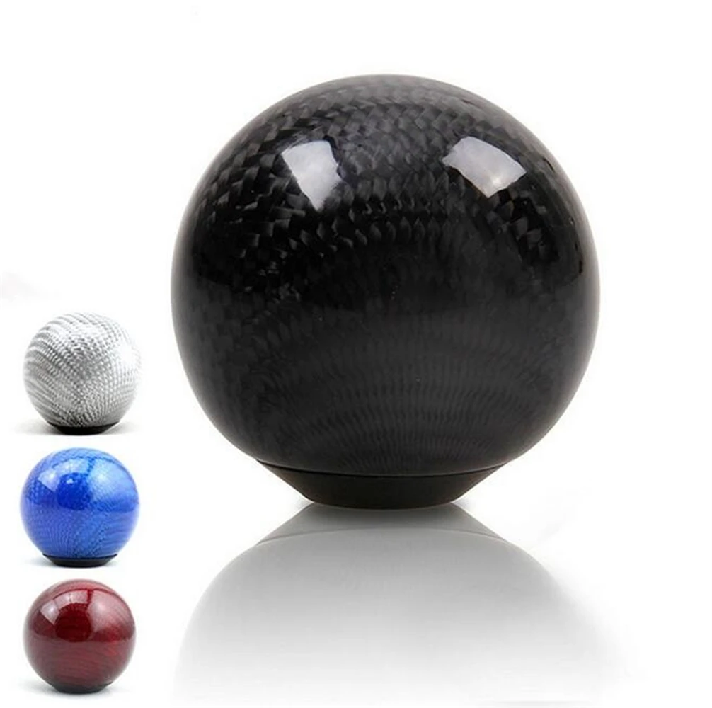 

Car Black Red Silver AT MT Carbon Fiber Manual Gear Shift Knob Stick Shifter Lever Knob AT MT Fit For Universal Car
