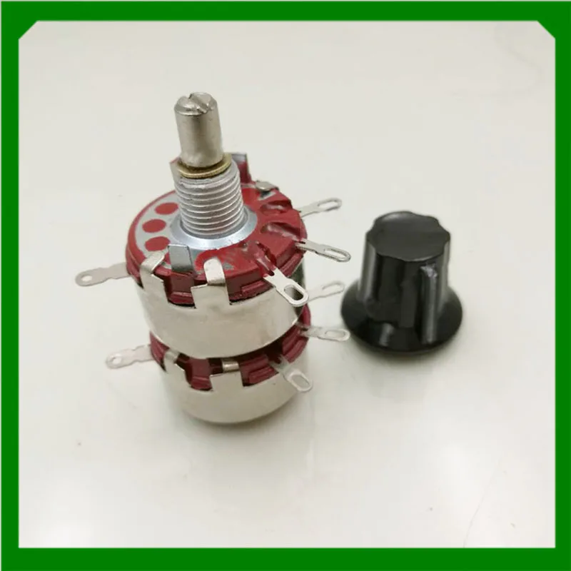 1PC New Regulator WTH118-2 Double United Synthesis Carbon Film Potentiometer 2W 680K + Black Rotary Switch Knobs Cap