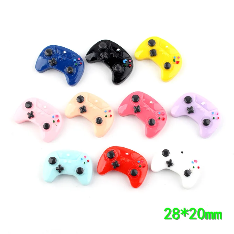 Miniatura Game Controller Resina Flatback Cabochon, Cabochões planos Kawaii, DIY Craft Decoração, Acessórios de Jóias, 8Pcs