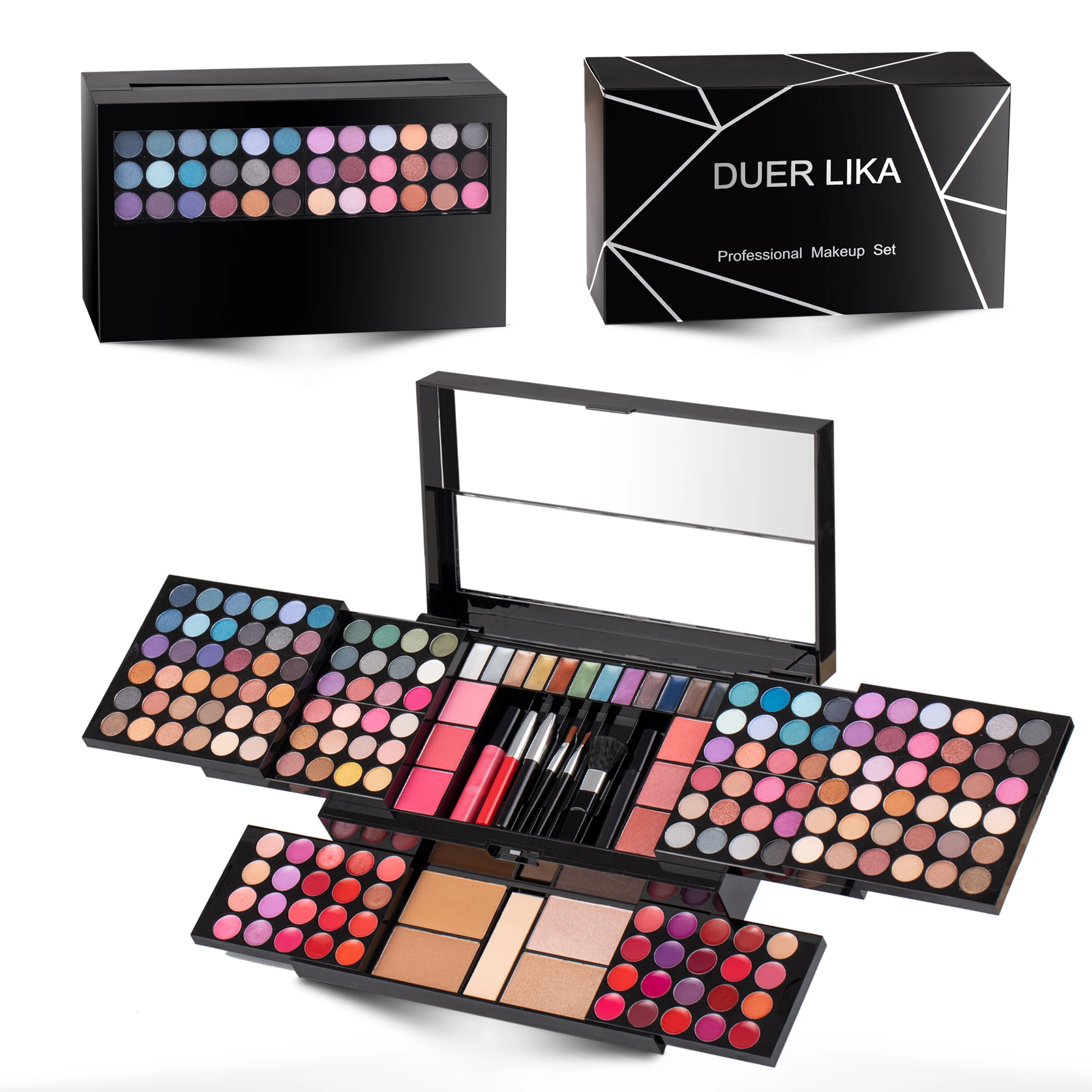 DUER LIKA 120 Color Eyeshadow Blush Cosmetic Foundation Face Powder Makeup Sets Eye Shadows Palette