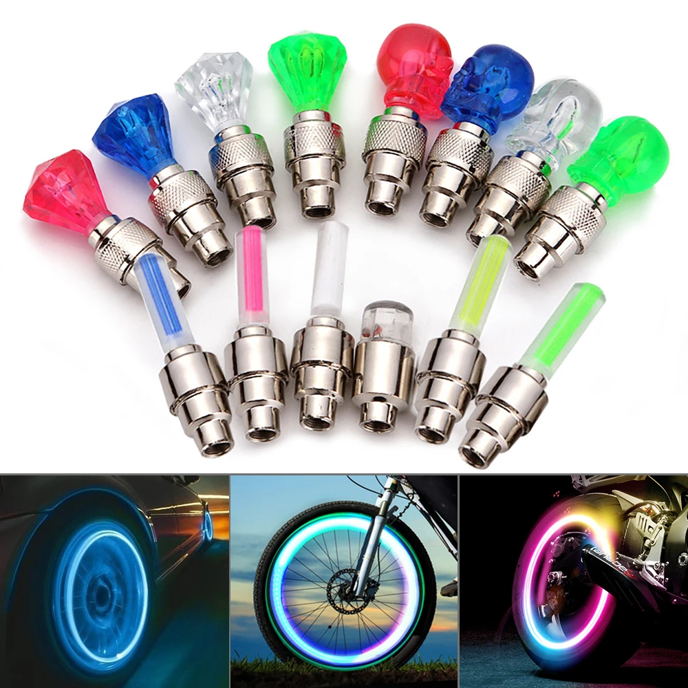 Bicycle Valve Light Bike Light Motion Sensor LED Light With Battery Motorcycle Car MTB Tyre Tire Valve Light Bicycle Accessories