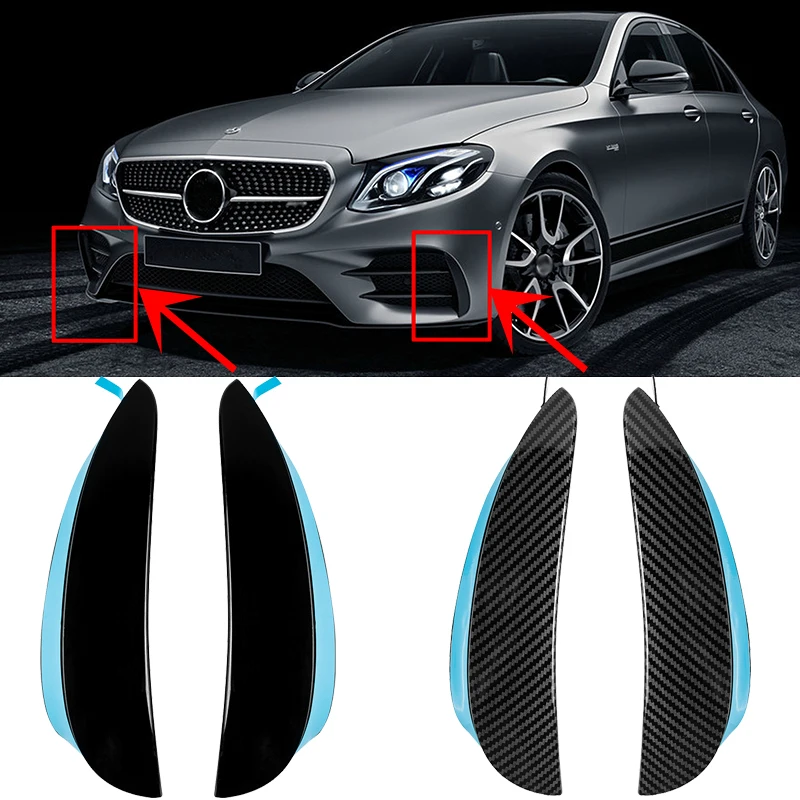 Front Bumper Trim Lip Side Fender Canards Fin Splitter For Benz W213 C238 E180 E200 E220 E250 E300 E43 E53 AMG Line 2016-2019