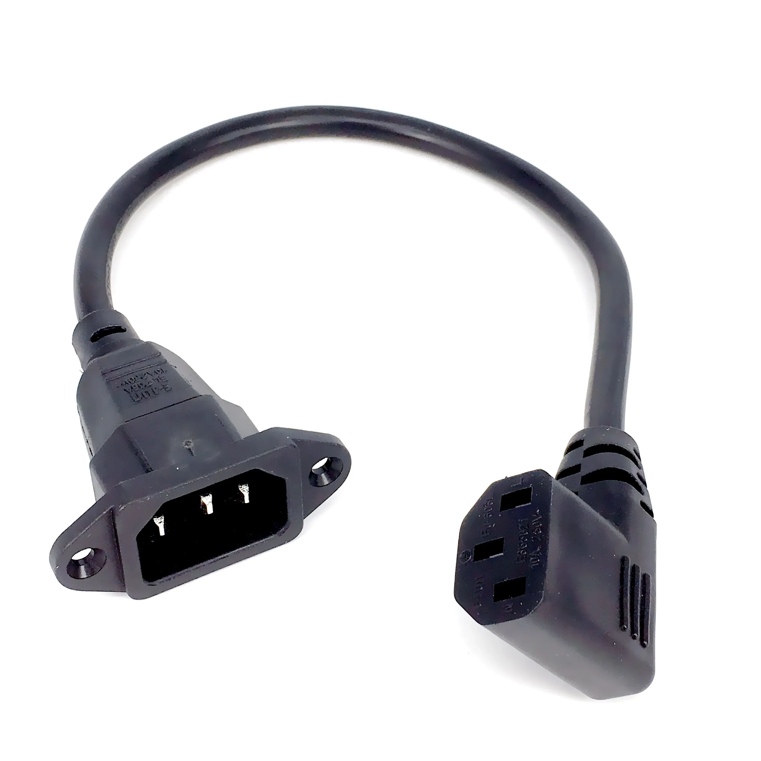 IEC 320 C13 Female PLug PDU/UPS Extension Power cable Connector left 90 degrees right angle 0.3M