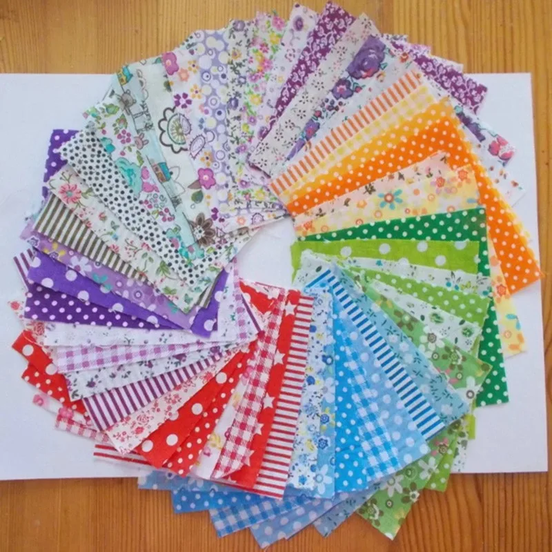 Booksew Telas Patchwork Algodon Tissu Material 100% Cotton Fabric For Dolls Charm Packs 50 Pcs/lot 10cmx10cm DIY No Repeat Cloth