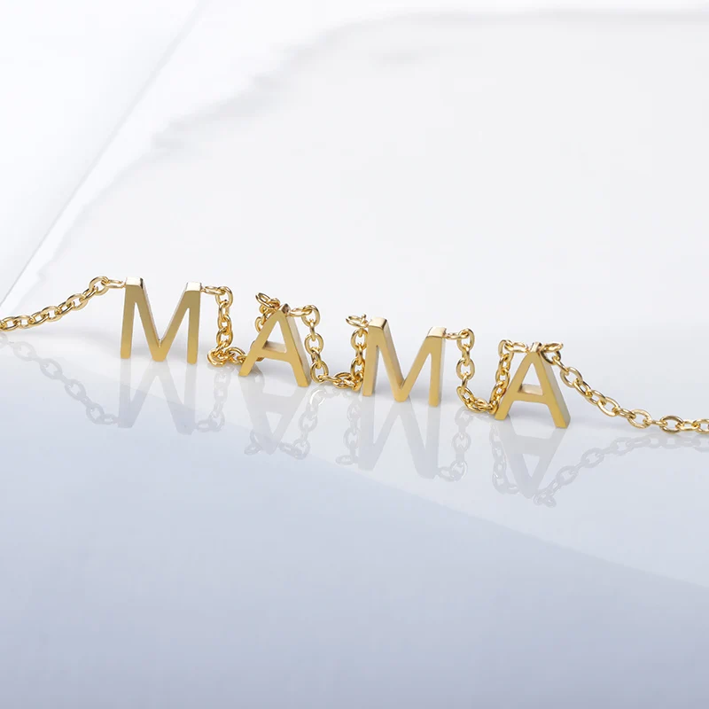 Mother's Day Gift For Mom Grandmother Stainless Steel MAMA Necklaces For Women Charm Letters Choker Jewelry Bijoux Collier Femme