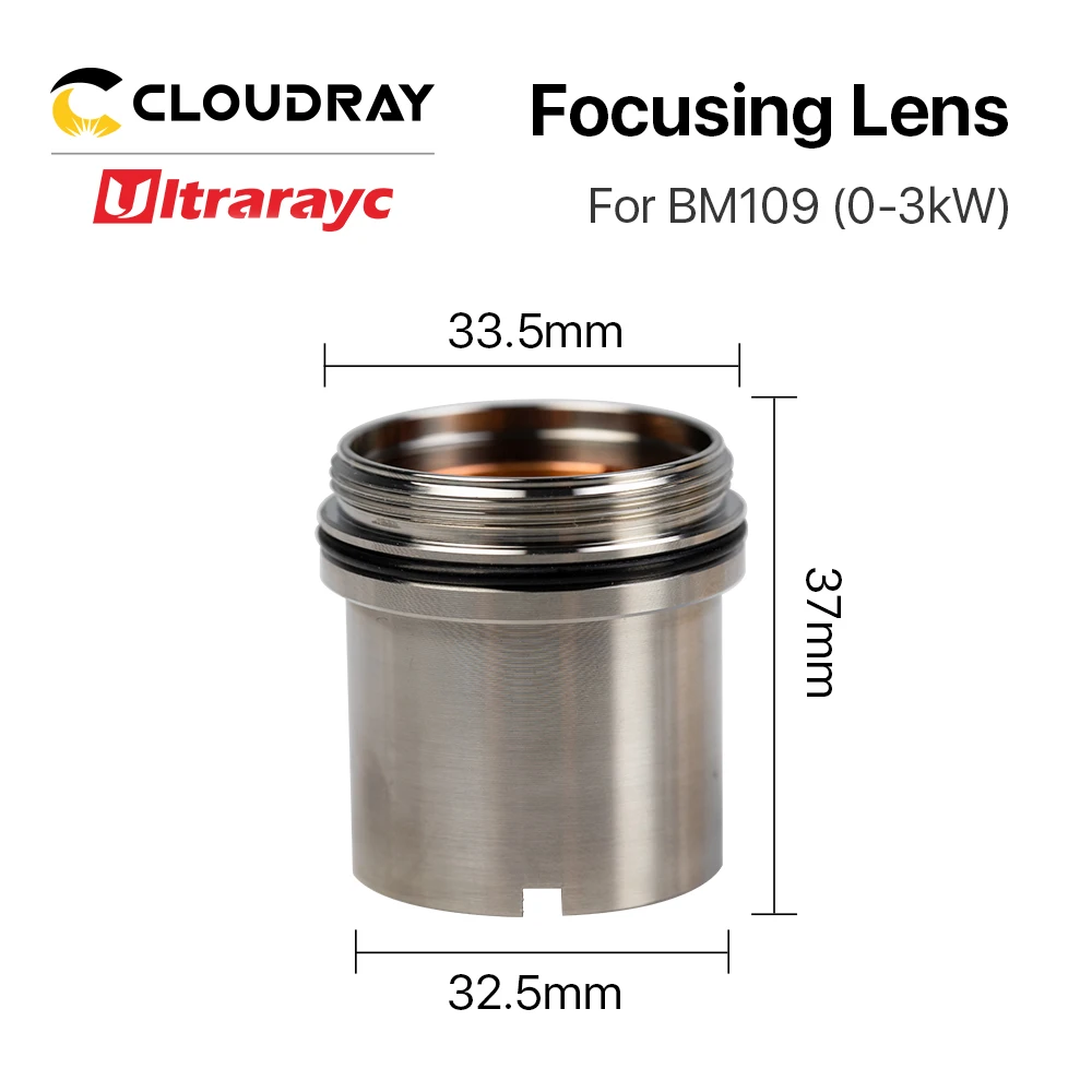 Ultrarayc BM109 1.5KW Collimating & Focusing Lens D28 F100 F125mm with Lens Holder for Raytools Laser Cutting Head BM109