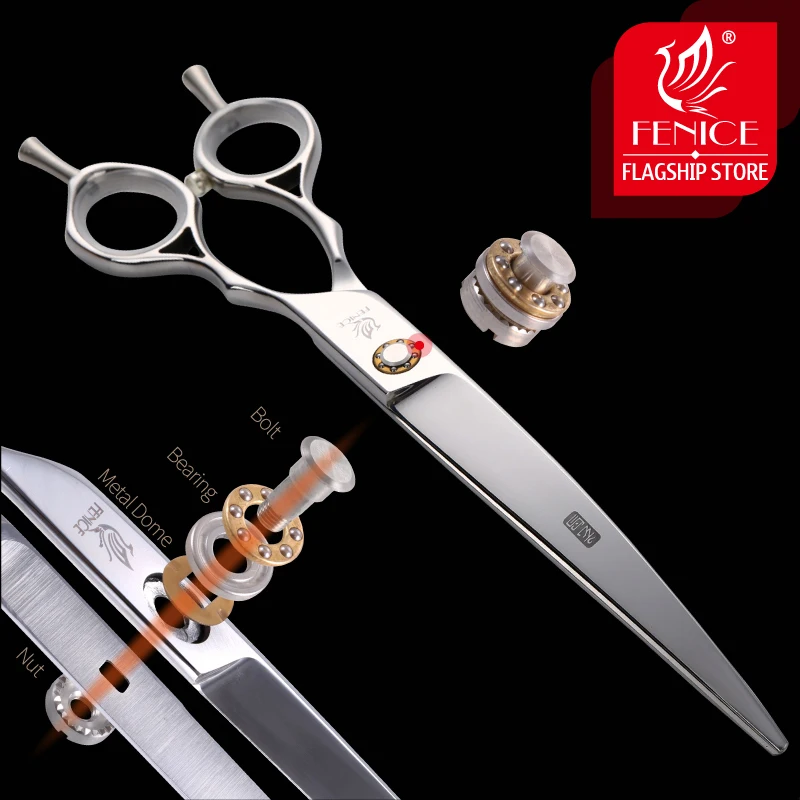 Fenice 6.5/7/7.5/8 inch Professional Pet Dogs Grooming Scissors Set Straight & Thinning & Curved Shears Set