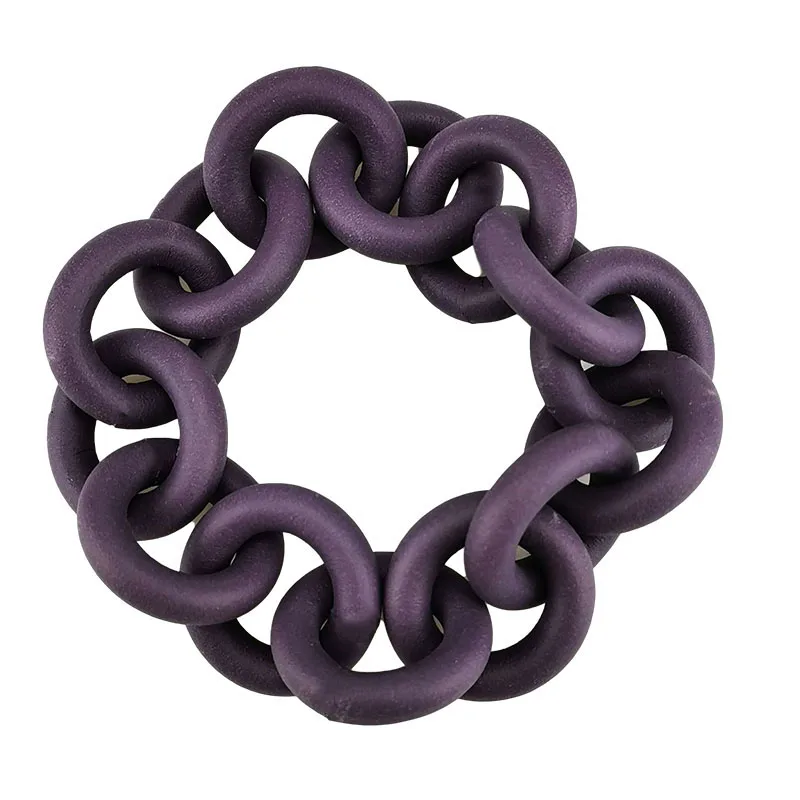 UKEBAY New Purple Circle Bracelets Women Charm Bangles Handmade Rubber Chain 6 Colors Strange Statement Bracelet Gothic Jewelry