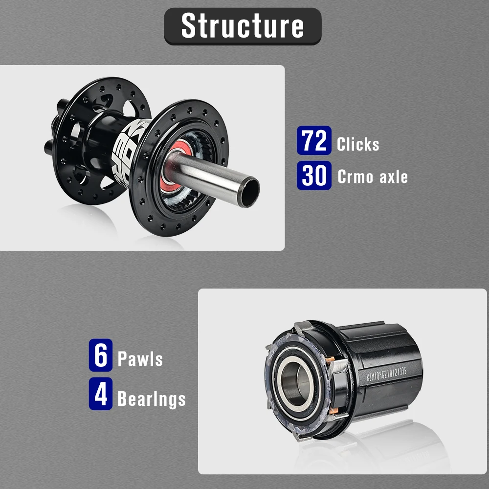 2024 Koozer XM490 PRO Mountain Bike Hub - Loud and Crisp Sound, Available in 28, 32, and 36 Holes, Compatible with 8-11 Speed.