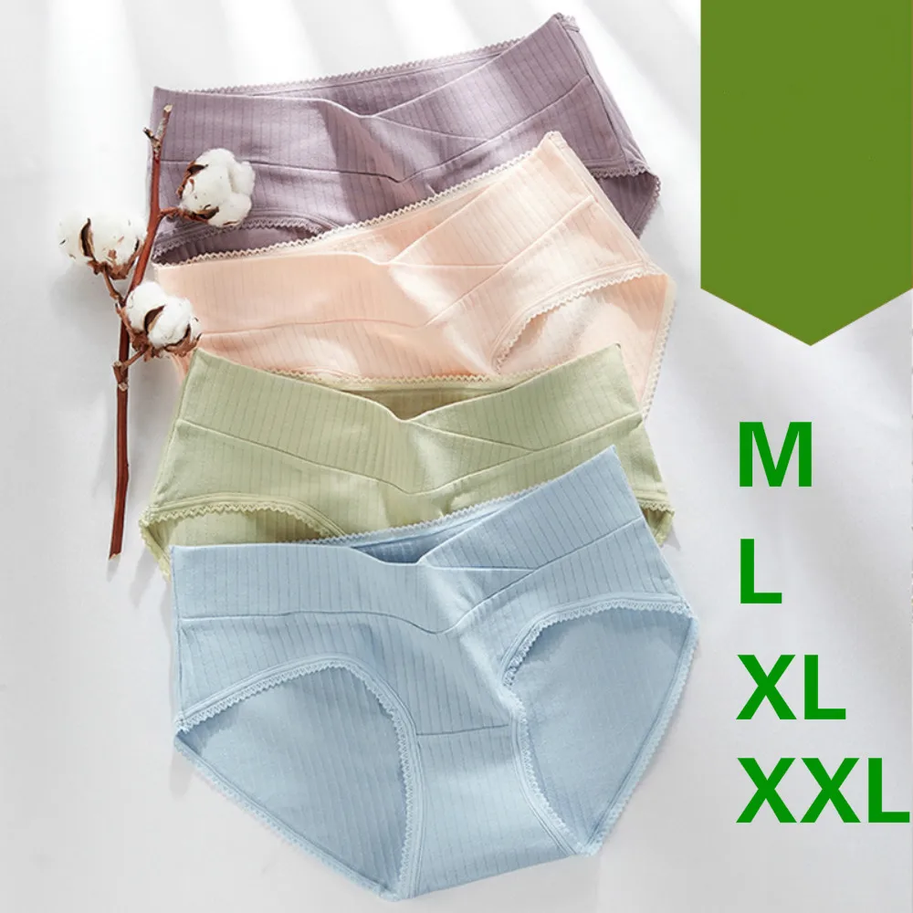 

5PCS Pregnant Women Underwear Pure Cotton Low Waisted During Antibacterial Support Maternity General Breathable Many Colors