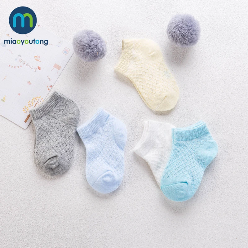 5 Pair/Lot Children Cotton Socks Boy Girl Baby Infant Ultrathin Fashion Breathable Solid Mesh Socks For Summer Miaoyoutong