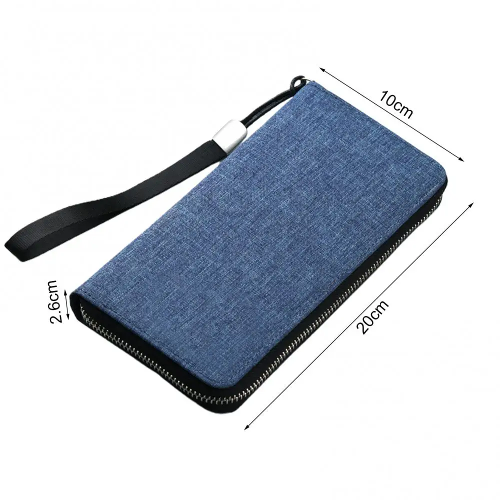 2021 Mode Mannen Multi-Slot Grote Capaciteit Canvas Card Cash Wallet Rits Zaken Handtas