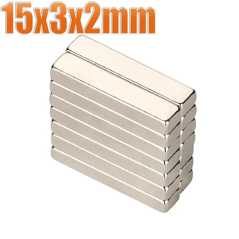 

20~500Pcs 15x3x2 Neodymium Magnet NdFeB Magnets 15*3*2 Block Super Powerful Strong Permanent Magnetic imanes Block 15x3x2mm