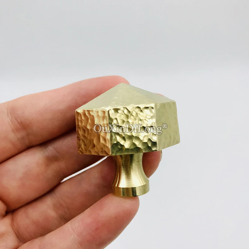 European 10PCS Solid Brass Octagonal Hammer Cabinet Handles Drawer Pulls Cupboard Wardrobe TV Wine Cabinet Pulls Handles & Knobs
