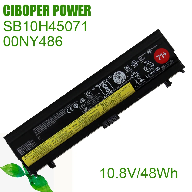 

CP настоящая аккумуляторная батарея для ноутбука SB10H45071/00NY486 10,8 V/48WH/4.5AH для L560 L570 SB10H45073 SB10H45074 SB10H45071 00NY489 00NY488