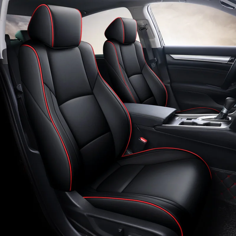 Custom Fit Car Seat Covers For Honda Accord 2018 - 2022 10th Generation Waterproof Leather Protective Seat Cushion -Full Sets