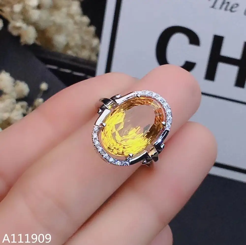 

KJJEAXCMY boutique jewelry 925 sterling silver inlaid Citrine gem women's luxury ring high quality