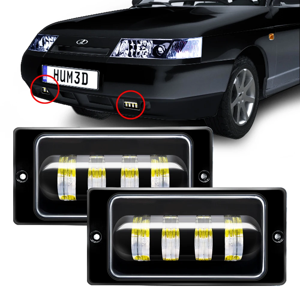 1pair for Vaz 2114 van Chevrolet Waterproof 12V 6000K Led Fog Light fog Passing Light for lada 2110 -2117 cars front fog Lamp .
