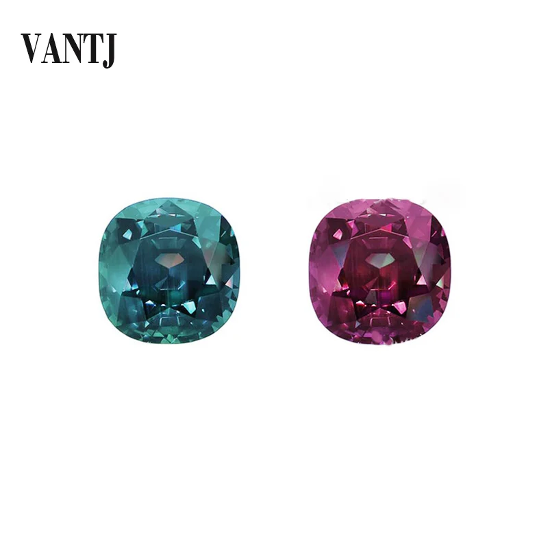 VANTJ Lab Grown Alexandrite Loose Gemstone Cuhion Heart  Cut for Silver or Gold Mounting Diy Fine Jewelry Wonem Gigt