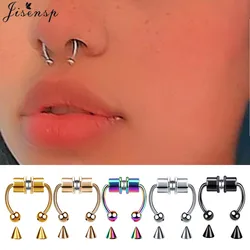 Fake Nose Ring Non Piercing Horseshoe Septum Piercing Magnetic Hoop Stainless Stee Reusable Magnet Punk for Women Men Jewelry