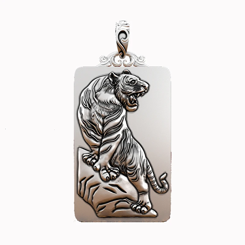 Bocai trend ige s999 Sterling Silber Charm Anhänger für Männer neue Mode Relief Tiger Argentinien Amulett Schmuck