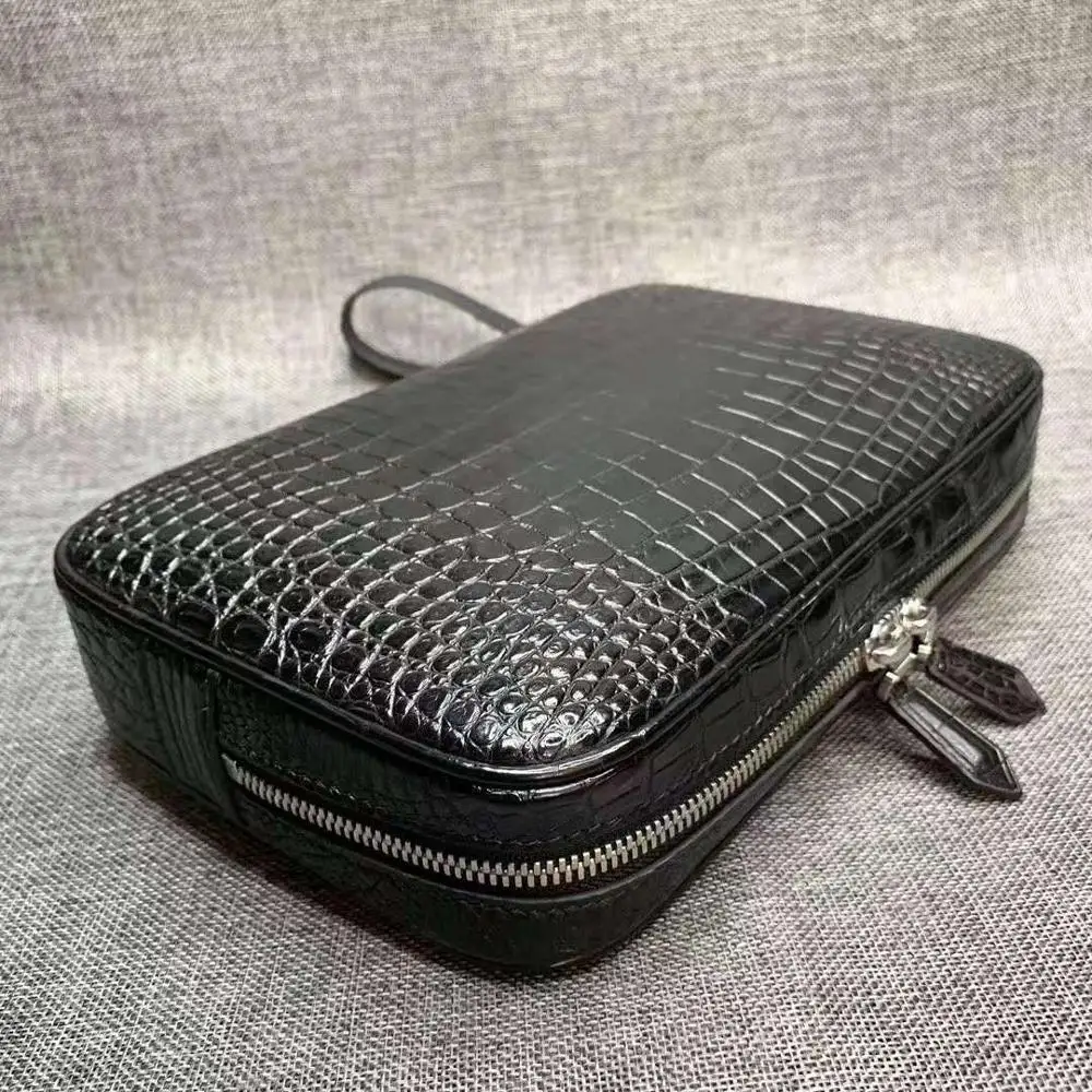 Newly genuine crocodile belly leather first grade level quality alligator skin long size men wallet money cash bank credit card holder case purse