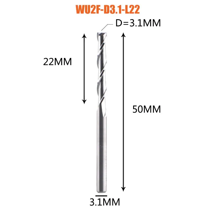 Dreanique 1-delige UP Cut Solid Carbide frees 3.175 4 6 8mm 2-snijders spiraal frees Carbide frees voor hout MDF