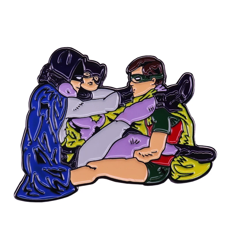 Cartoon Anime Enamel Pin Gotham\'s superhero Brooch fighting warrior badge classic movie jewelry