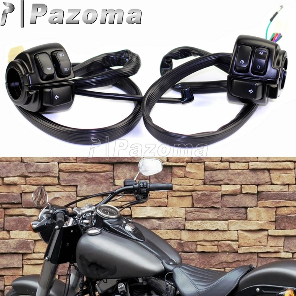 

Motorcycle 1" Handlebar Switch Handle Control Switches w/ 26" Wiring Harness For Harley Softail Dyna Sportster V-rod 1996-2012