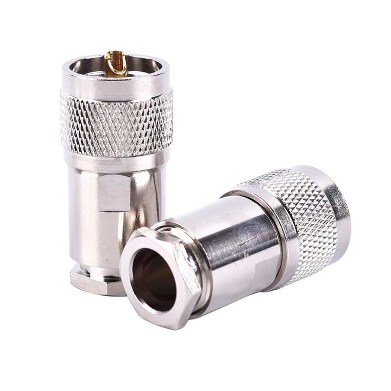 Conector 1pce UHF PL259, abrazadera de enchufe macho para RG8, RG165, RG213, 7D-FB