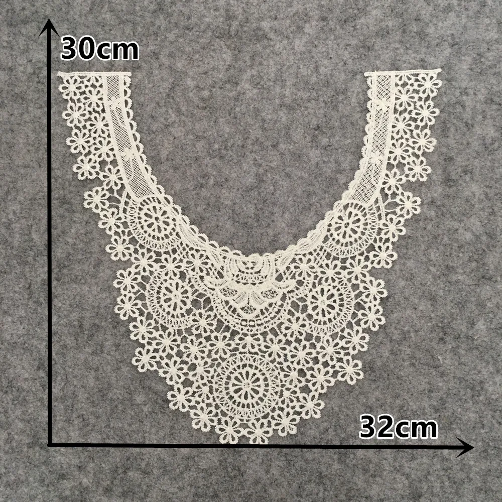 Lace fabric Embroidery application Laces collar DIY lace and ornaments for Sewing trim Crafts supplies Wedding Dress Accessories