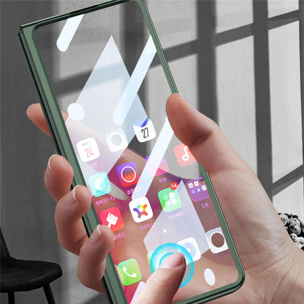 For Samsung Case Galaxy Z Fold 3 5G Cover Plating Transparent Phone Case Shockproof Back Cover