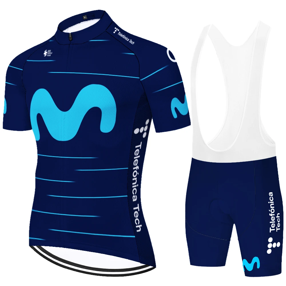 Conjunto de Ropa de Ciclismo DEL EQUIPO Movistar para hombre, Maillot de verano para bicicleta de montaña, 2023