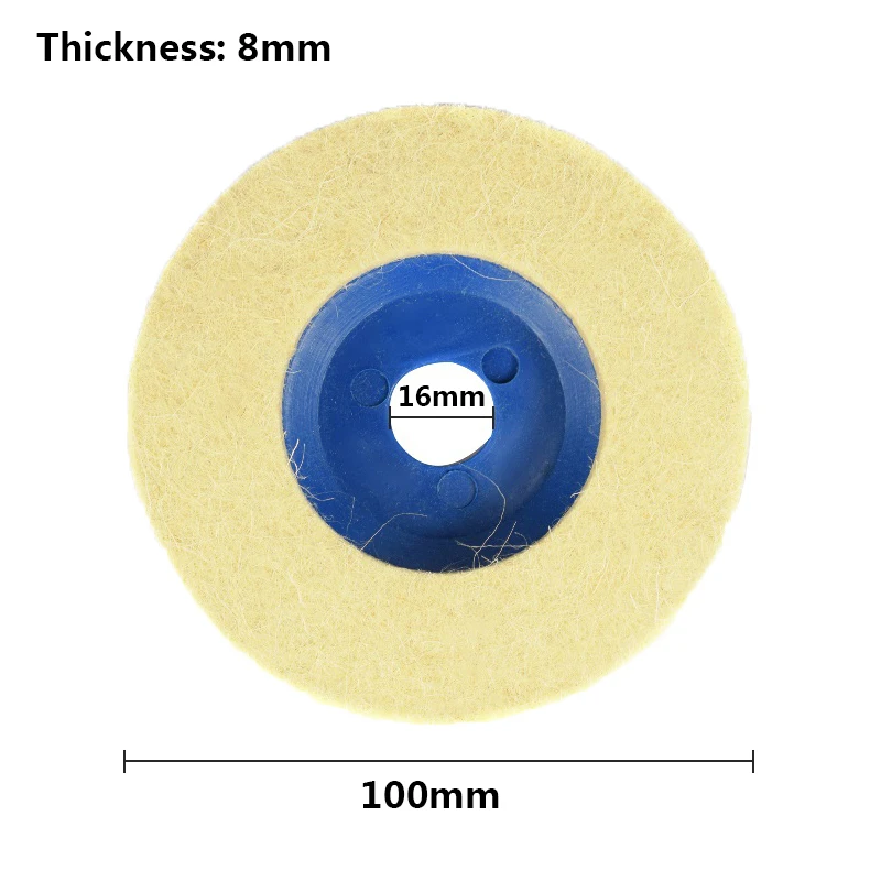 Cmcp연마 버핑 휠 100x16x8mm 양모 연마 휠 및 그라인더 연마 도구 용 버핑 패드