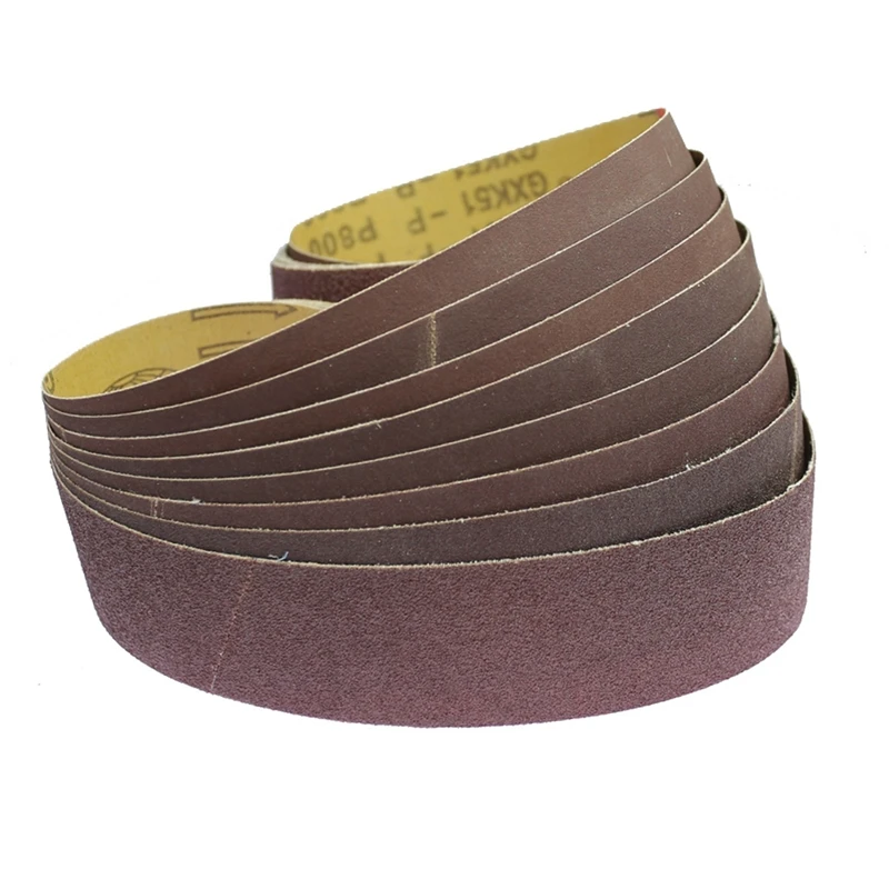 10 Stück 915 x 50 mm Schleifbänder 2 x 36 Zoll zum Schleifen und Polieren von Holz, weichem Metall – Detail 1