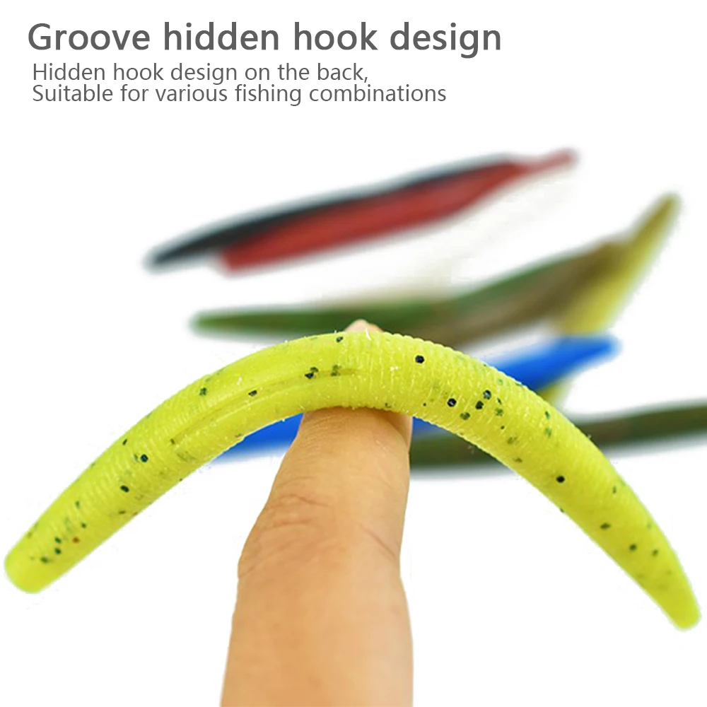 Hanlin 5pcs Silicone Worm 6.3g 105mm Sinking Wobbler Swimbait Soft Fishing Lure Bass Carp Bait Finesse Artificial Lures Tackle