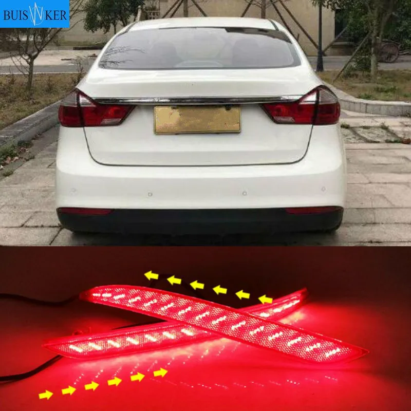 

Rear Bumper Light For Kia K3 Cerato 2016-2018 Car Red Len Rear Bumper Reflector LED Brake Light Tail Fog Parking Lamp