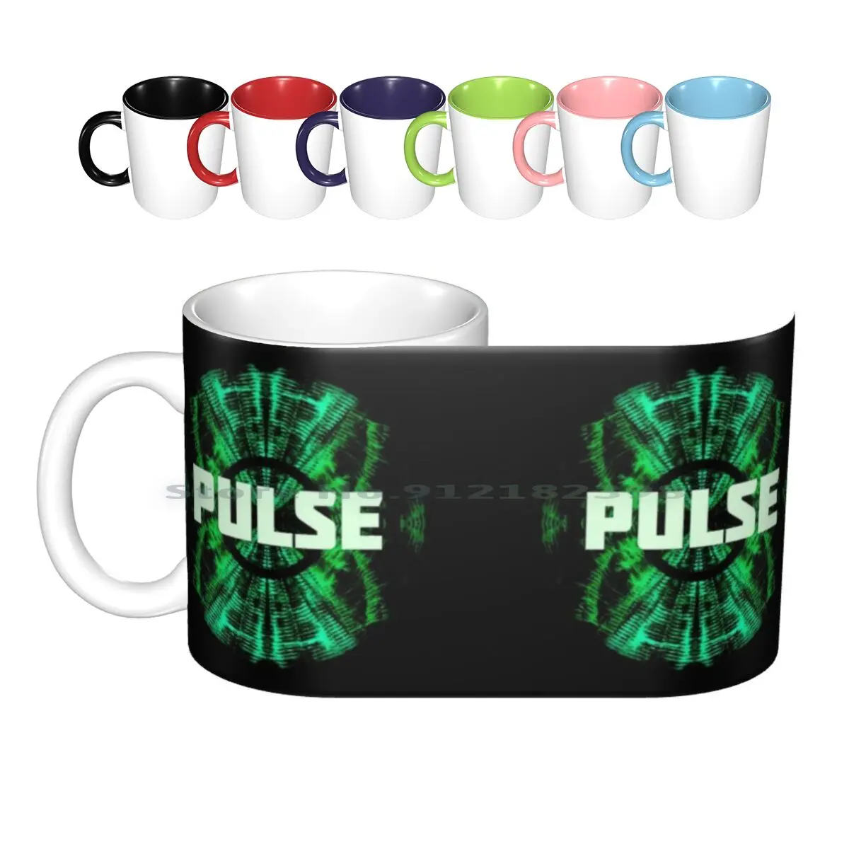 Pulse Ceramic Mugs Coffee Cups Milk Tea Mug Pulse Red Mortal Kombat Clan Rocket League Clan Rocket League Fire Showmatch Osm