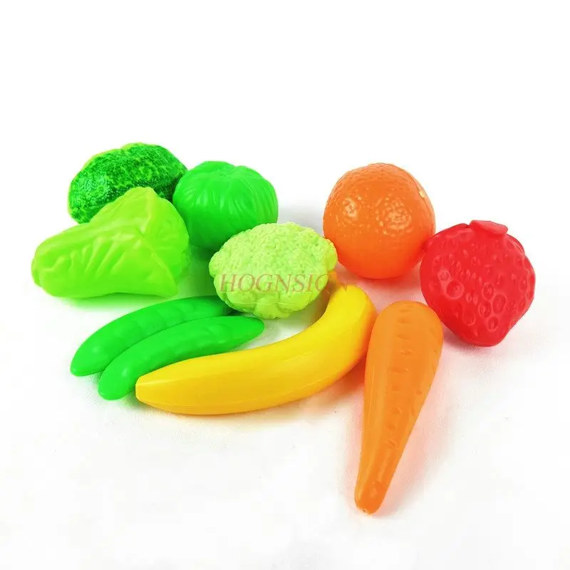 9pcs Simulation Food Play Toys House For Children Broccoli Chinese Cabbage Carrot Dutch Beans Orange Banana Strawberry 2021