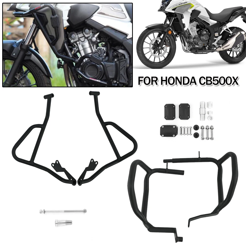 

Motorcycle Upper Lower Crash Bars Fairings Protection Bumper Sliders Engine Guard Protector For Honda CB500X CB 500X 2019-2023