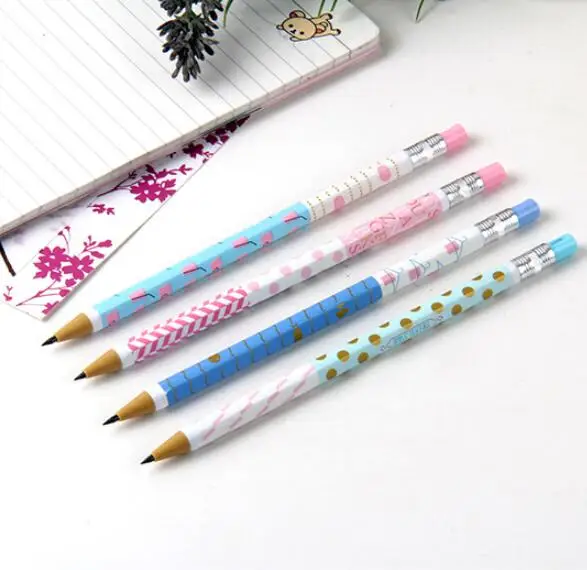 1PC Pink Polka Dot Pencil Mechanical Pencil With Sharpener School Office Supplies Stationery Lead 2.0mm (SS-914)