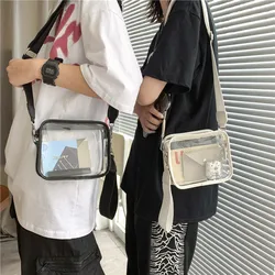 2024 PVC Transparent Small Men handbag 2pcs set Mini shoulder bags Fashion Cool Cross Body Bag for phone High quality Man bag