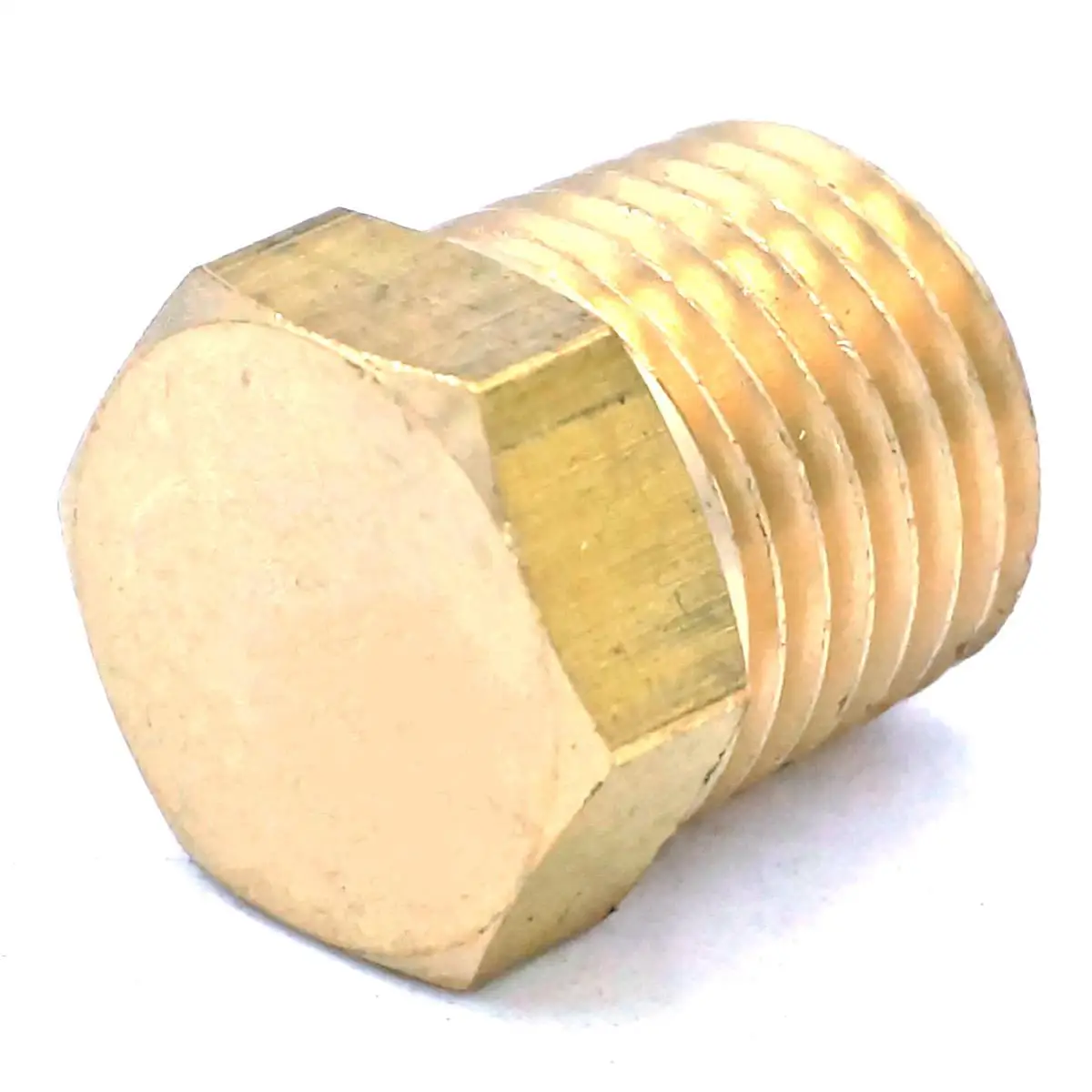 Enchufe de tapa hexagonal macho NPT, conector de montaje de tubería de latón, adaptador de agua, Gas, aceite y combustible, 1/8 \