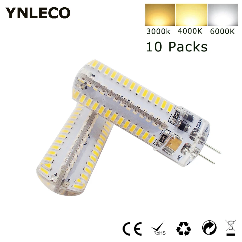 10pcs G4 LED 220V 110V Bulb 4W LED G4 Lampadas Ampoule Corn Bulbs 104LED 3014SMD 40W Halogen Lamp Replacement 3000K 4000K 6000K