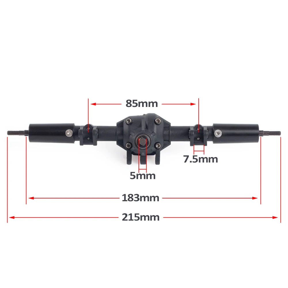 1/10 RC Crawler Car Plastic Forward Reverse Front Rear Axle with Steering Servo Link for Axial SCX10 II 90046 90047 RGT 86100