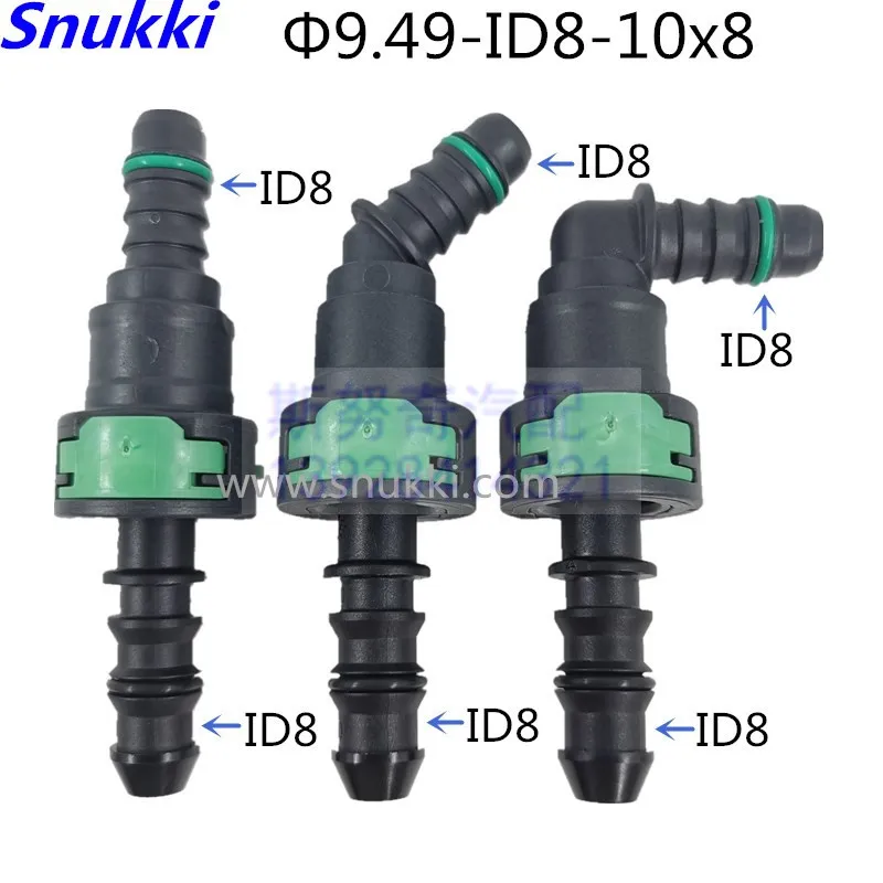 

9.49mm-ID8 SAE 3/8 Fuel pipe fittings auto Fuel line quick connector plastic gasoline female male connector 10SET a lot