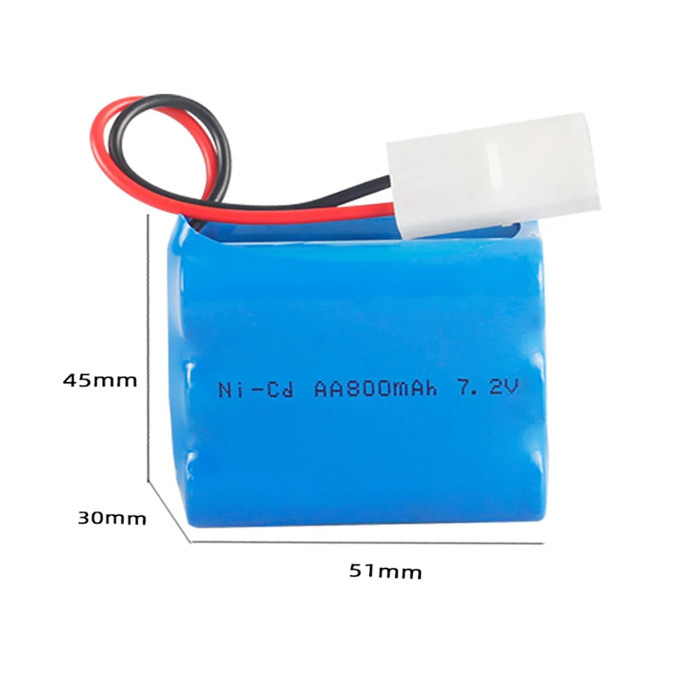 Batterie ni-cd AA 7.2v 800mah pour camion et voiture Rc Hengtai Ht3826, 3827, 3832, 2873, 2874, 2879, KET-2P, réservoir Rc, prise 7.2v