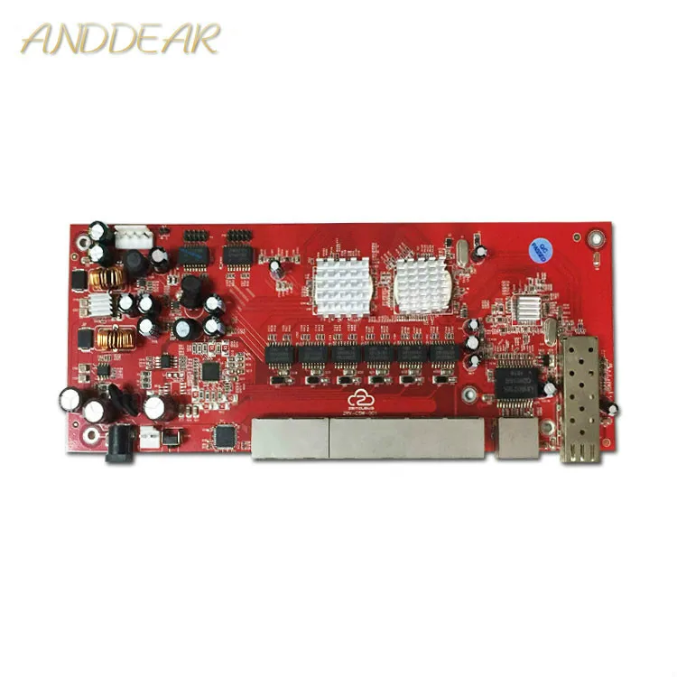 Modul Sakelar Industri 9 Port Gigabit SFP Modul Sakelar Mendukung AF/AT Wifi Bridge Sakelar Jaringan Cpe Luar Ruangan 1000Mbps