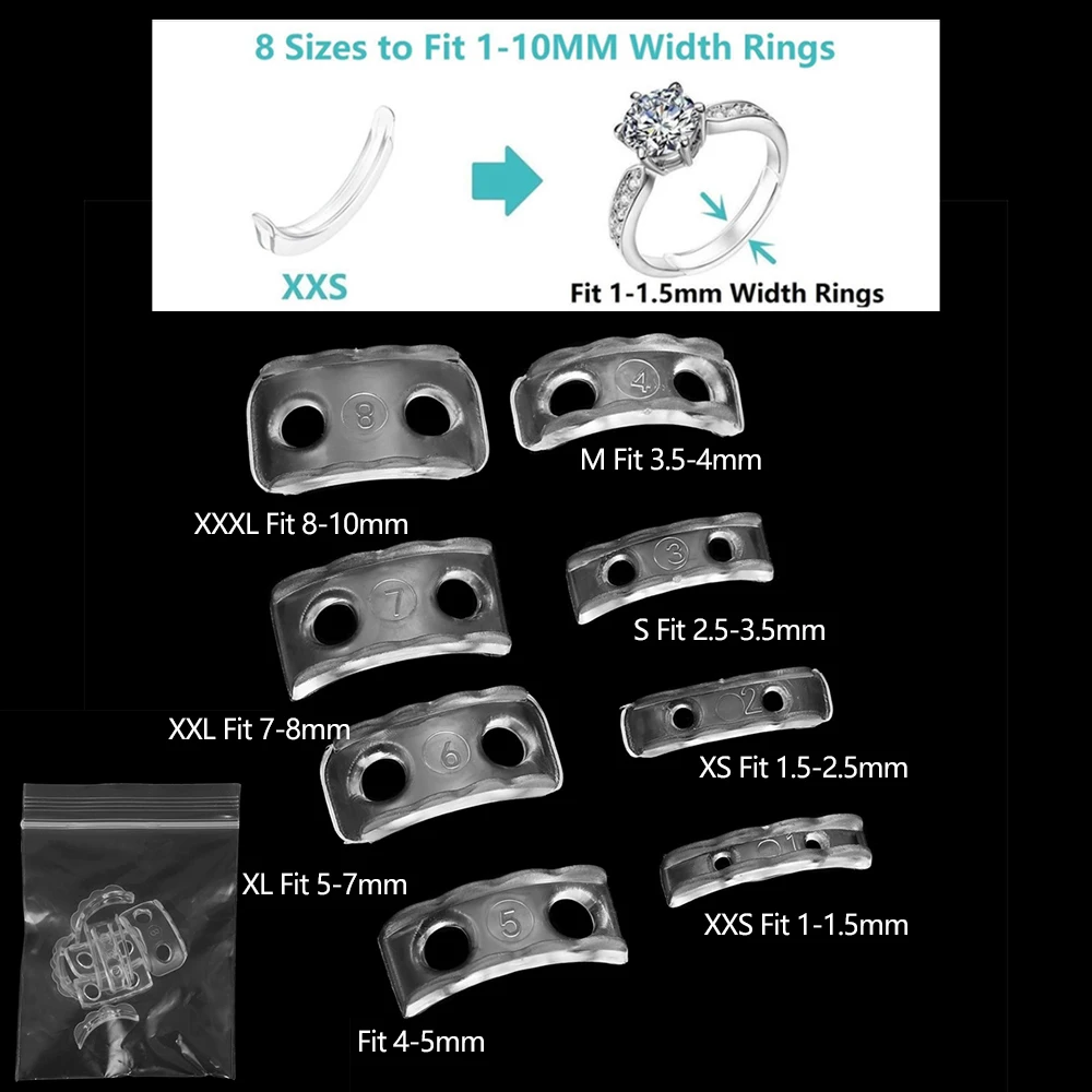 4 teile/los Transparent Spirale Basierend Ring Werkzeuge Frühling Spule Ring Größe Teller Schutz Spanner Reduzierer Größenänderung Werkzeug Für Schmuck