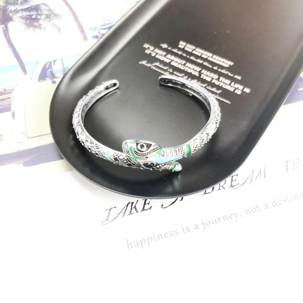 Pulseira de prata esterlina 925 para mulheres, cobra azul, boêmia, emocionante, estrutura de alívio, presente para meninas, nova marca, verão 2020